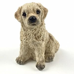 Stone Critters Golden Retriever Puppy Dog Figurine Vintage 80s United Design